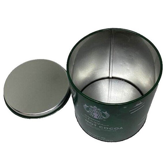 Starbucks Classic Hot Cocoa Tin Metal Can Canister EMPTY 6 oz Holiday Green - Picture 7 of 9